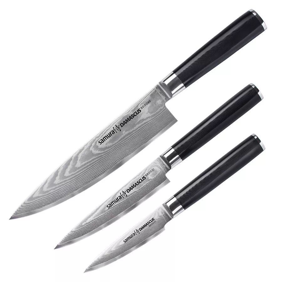 Set de 3 cuchillos Samura serie Damascus