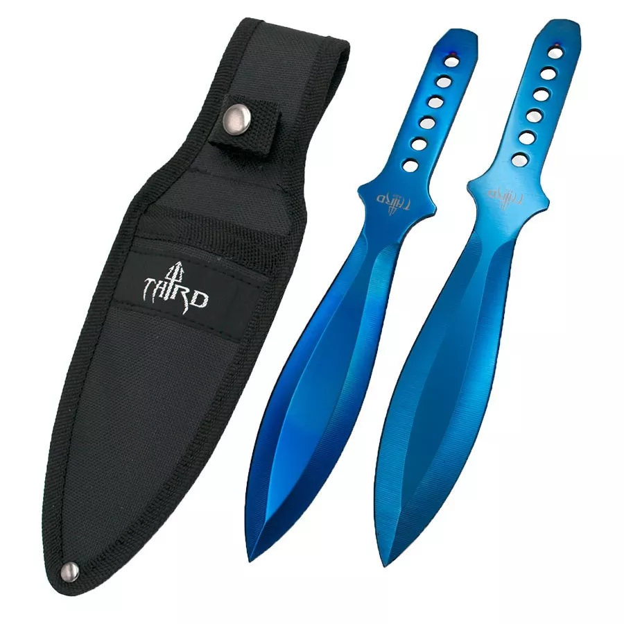 Lanzadores de un solo filo, acabado azul