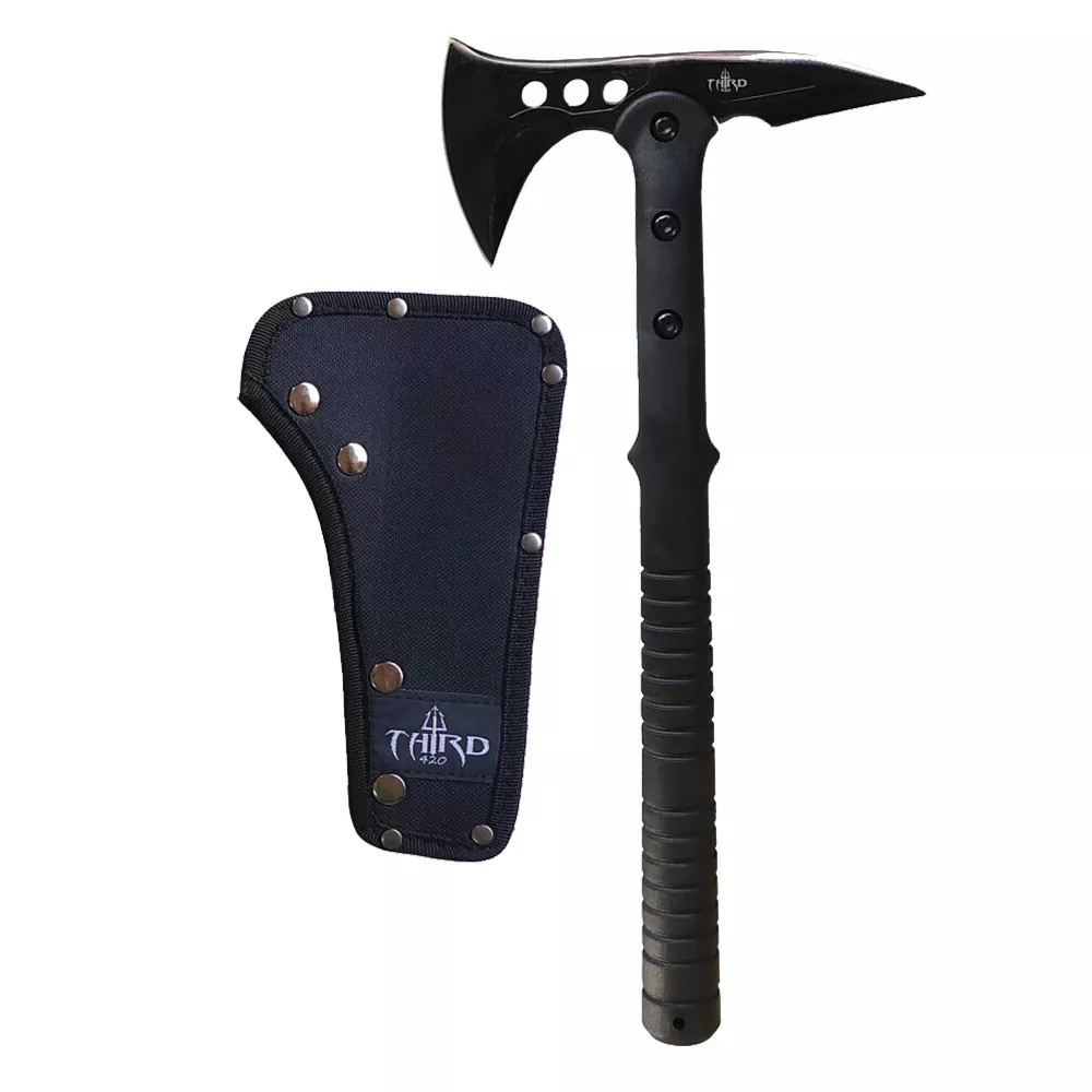 Hacha Táctica Third en acero 420 negro, 39 cm.