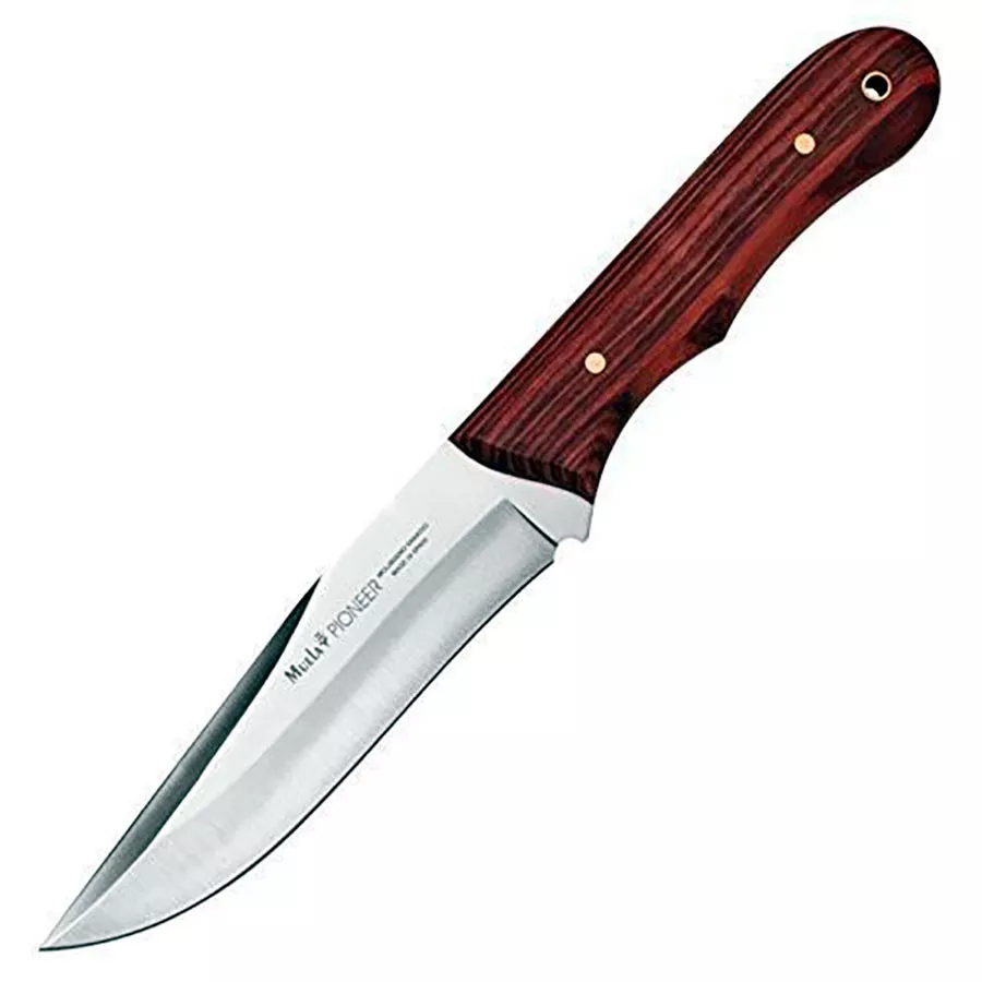 Cuchillo Pionner de Muela, acero Mova y empuñadura de madera