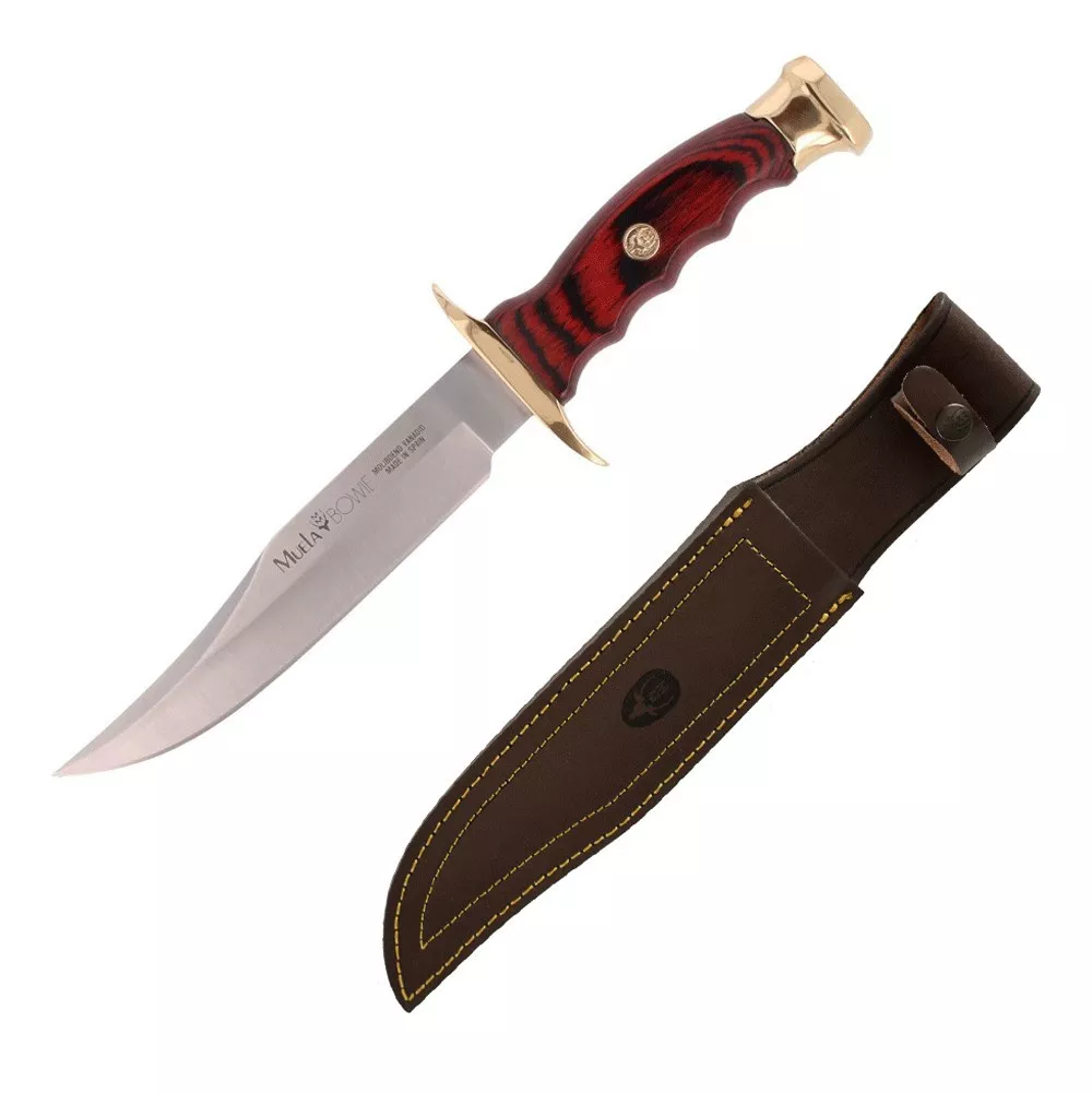Cuchillo Bowie de Muela, madera coral (25,5 cm.)