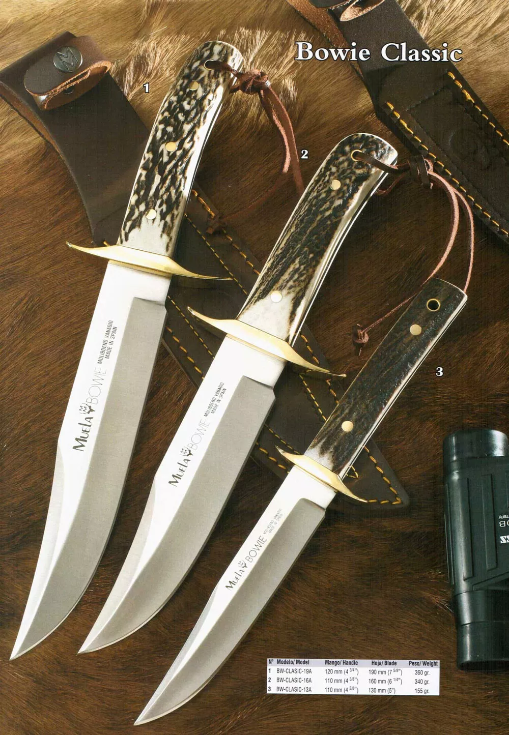 Cuchillo Bowie-Classic con cachas de ciervo