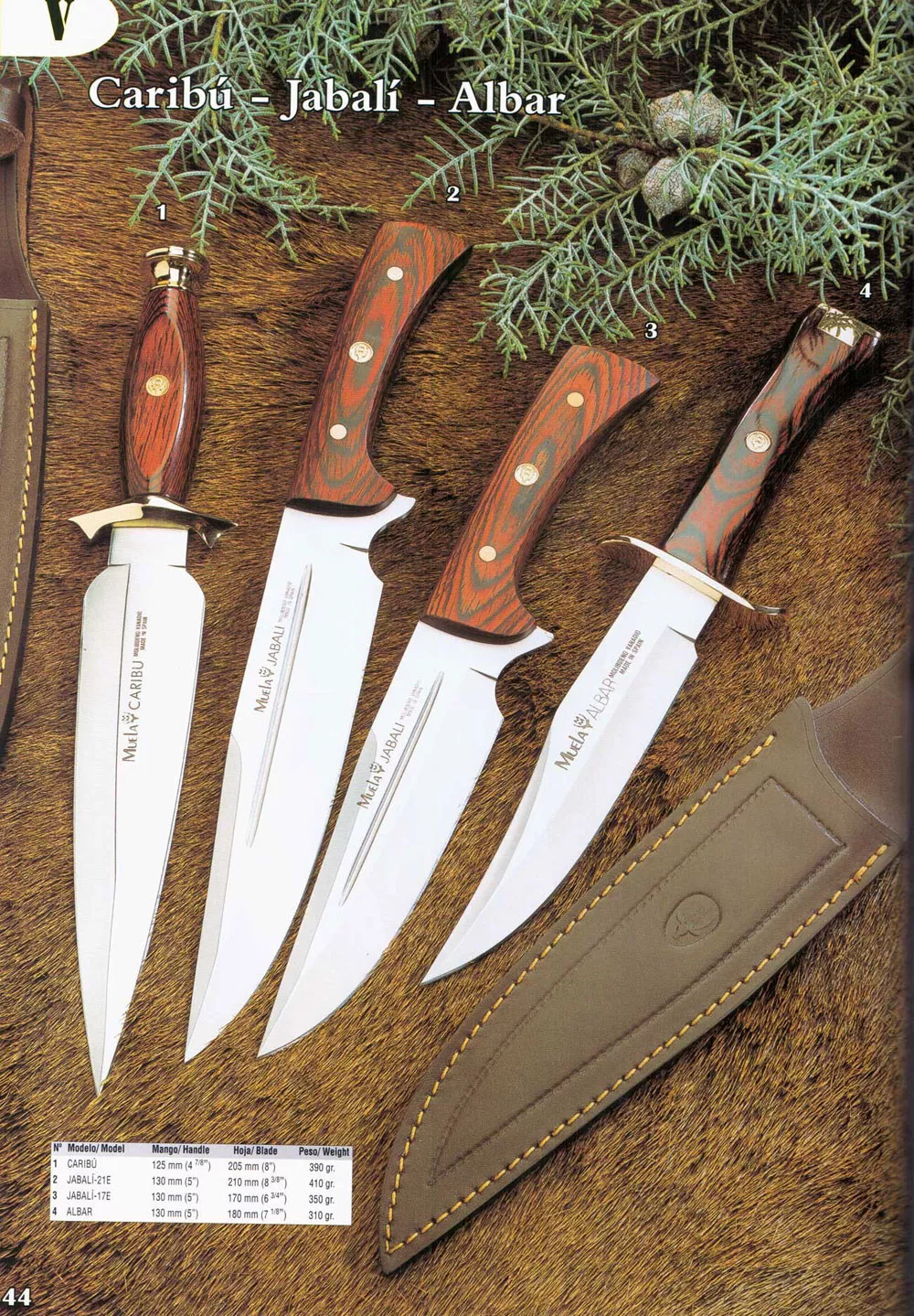 Cuchillos Caribú-Jabalí-Albar