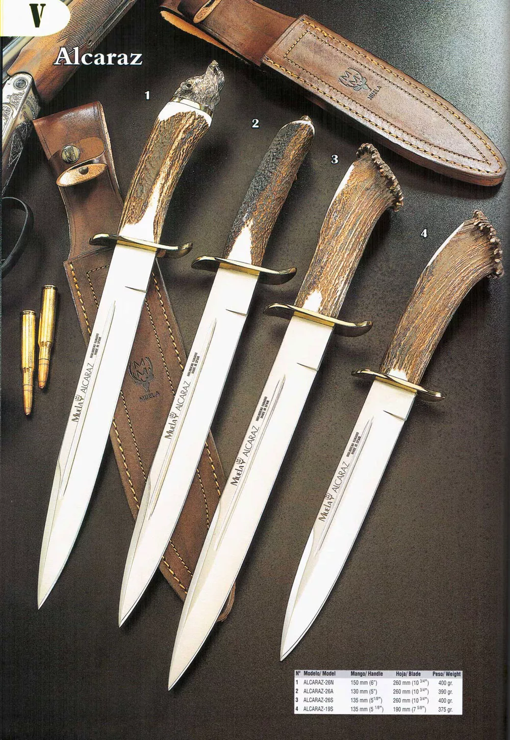 Cuchillos Alcaraz con puño de asta de ciervo