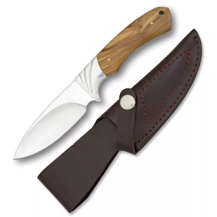Cuchillo caza con mango de olivo (22,8 cm.)