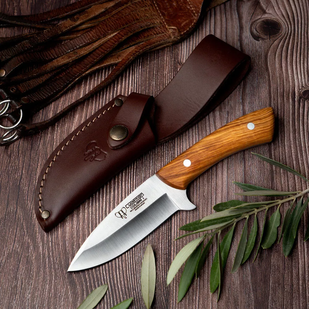Cuchillo desollador mango olivo (21,5 cm.)