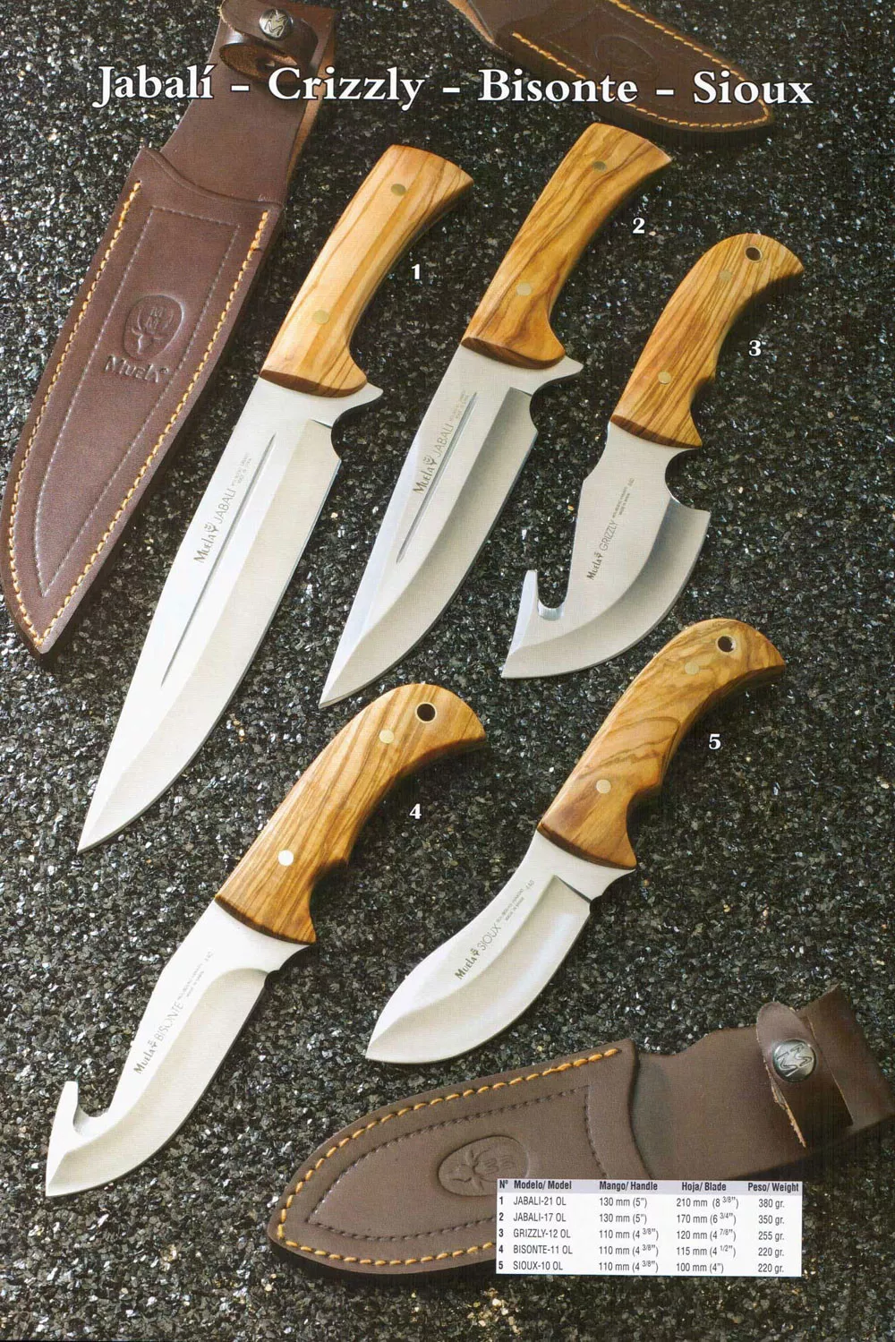 Cuchillo Jabalí-Crizzly-Bisonte-Sioux