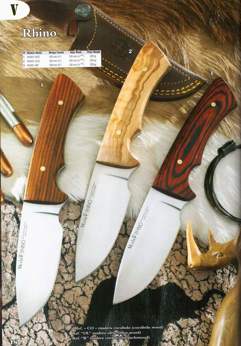 Cuchillo caza Rhino enterizo de Muela