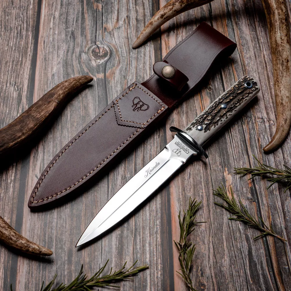 Cuchillo remate de caza Cudeman daga asta de ciervo
