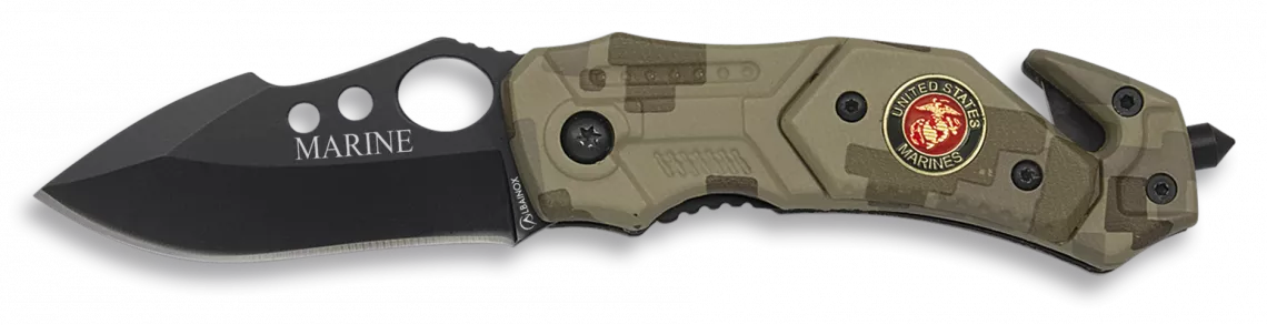 Navaja de rescate U.S. MARINES, hoja 6 cms.