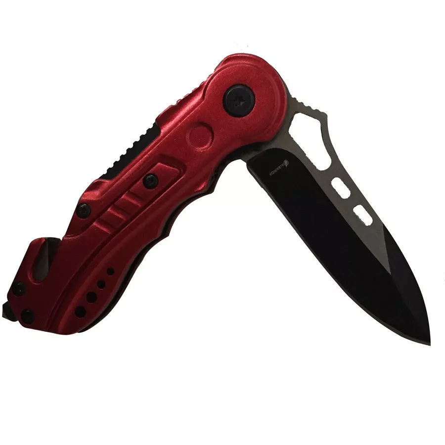 Navaja de rescate roja, hoja 6,5 cms.