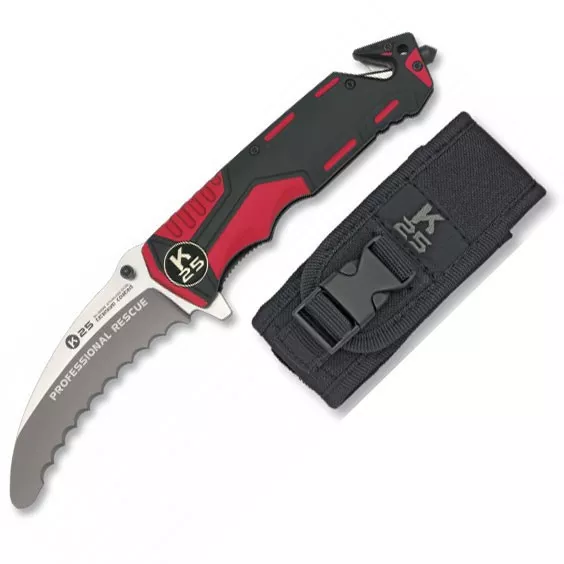 Navaja rescate K25, roja-negra