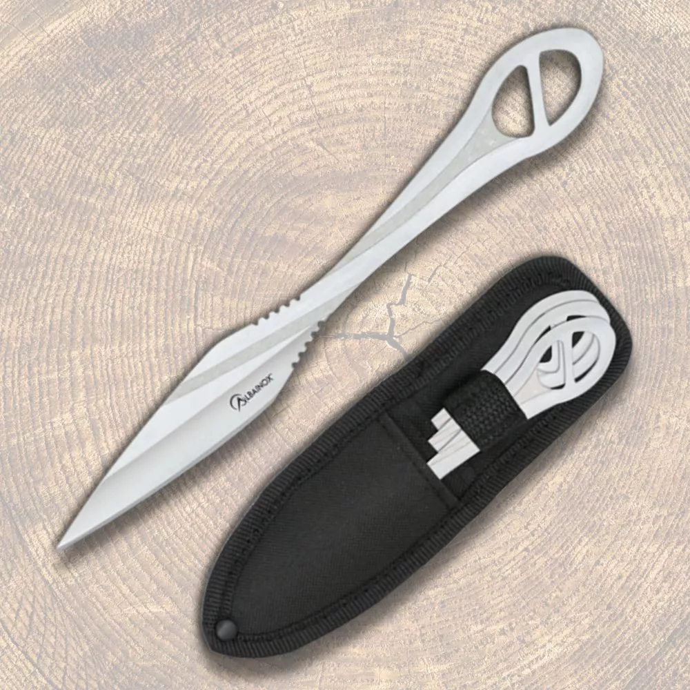 Set de 3 Cuchillos Lanzadores con funda (18 cm.)