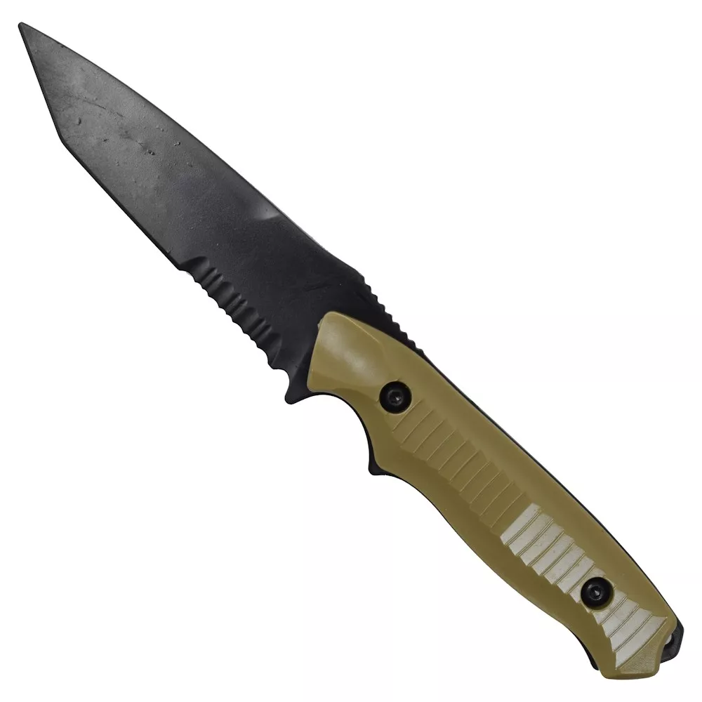 Cuchillo de entrenamiento en plastico con funda, beige (23,5 cm.)