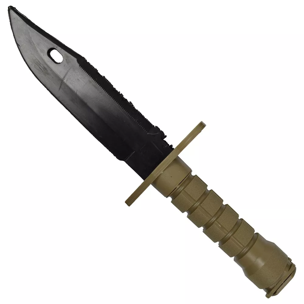 Cuchillo bayoneta de entrenamiento en plastico, color beige