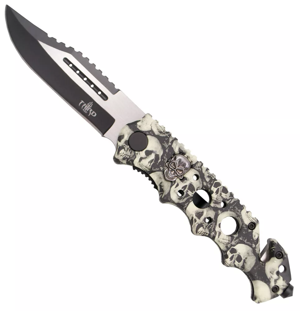 Navaja táctica Third diseño calaveras (21,2 cm.)