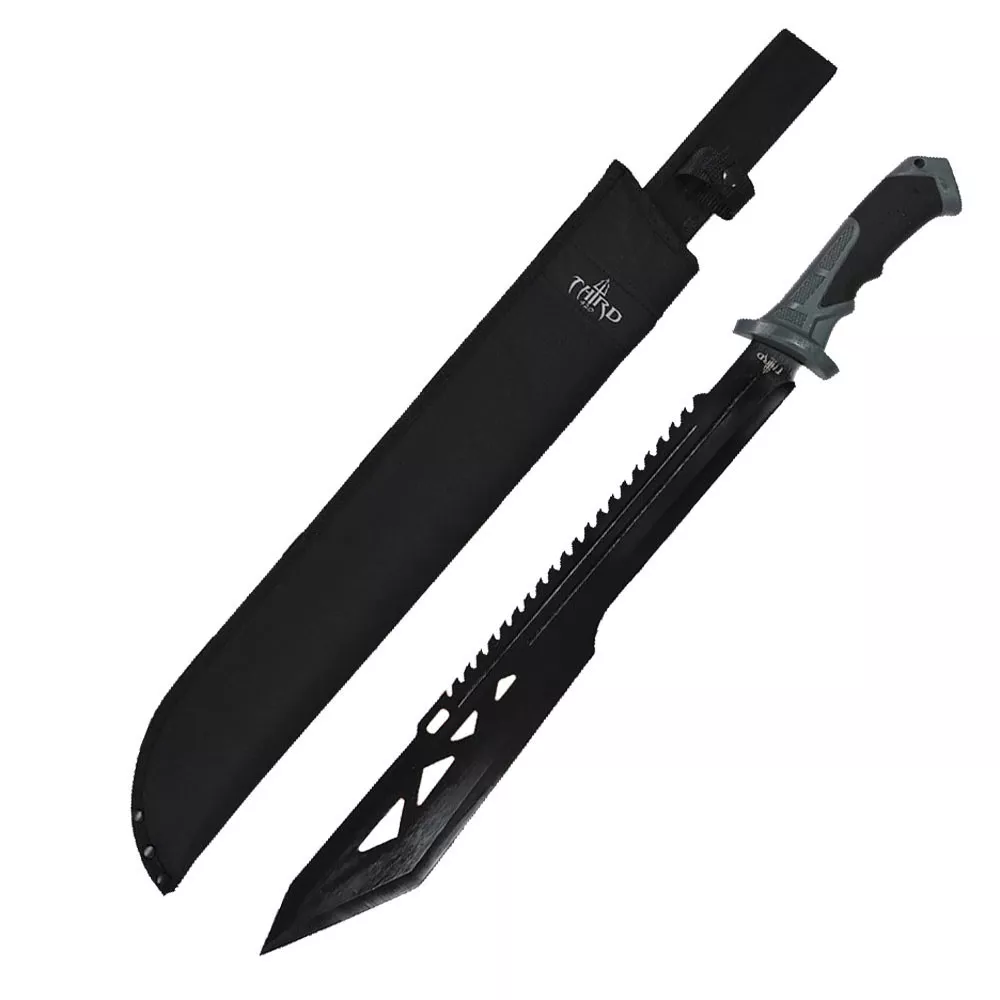 Machete CortaCañas Third con hoja negra serrada