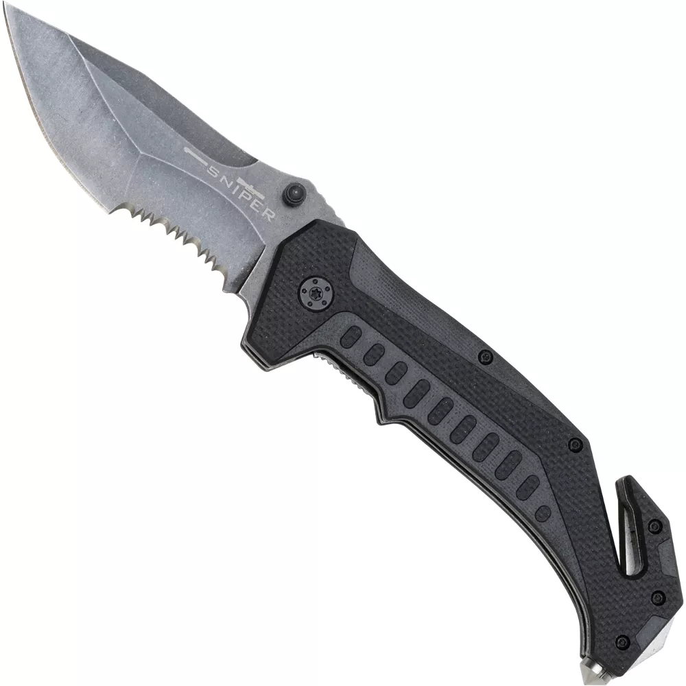 Navaja de rescate con sierra Black Field Sniper