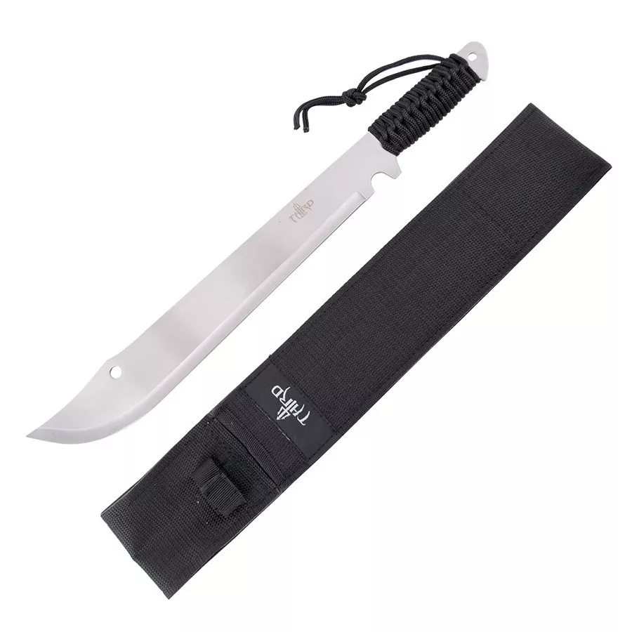 Machete con mango encordado, hoja satinada