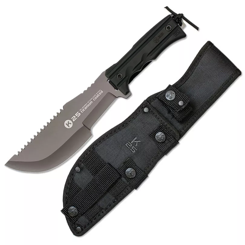 Cuchillo táctico marca K25 hoja mixta (32,9 cm.)