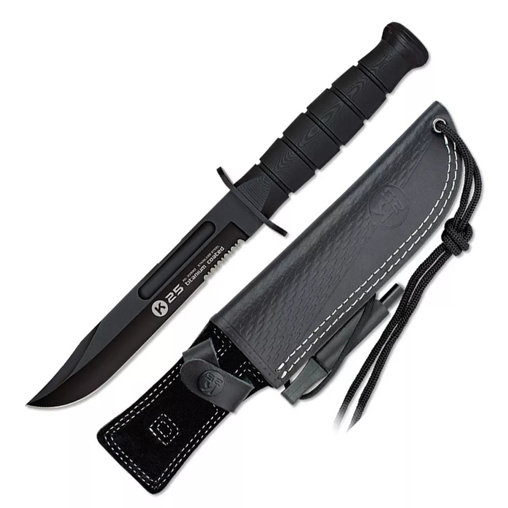 Cuchillo táctica marca K25 con sierra (30,3 cm.)