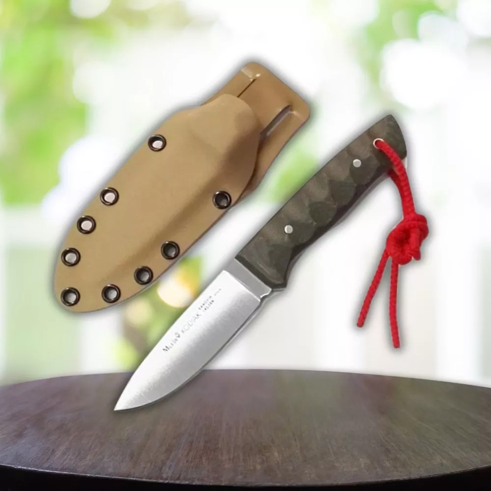 Cuchillo deportivo Muela Kodiak, micarta y funda Kydex desierto