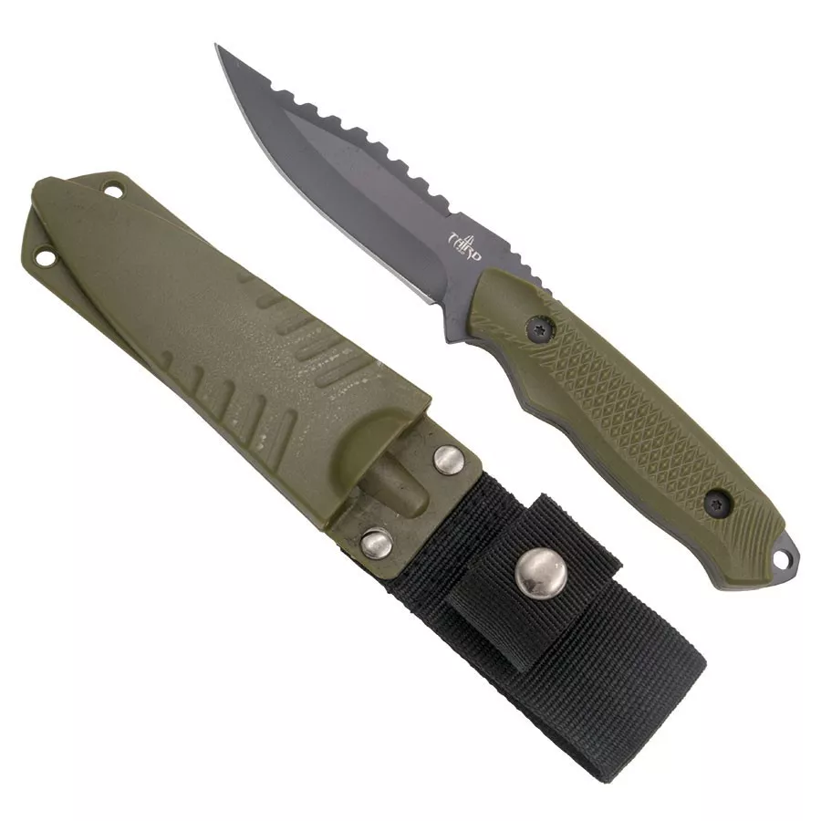 Cuchillo táctico mango y funda ABS, Black