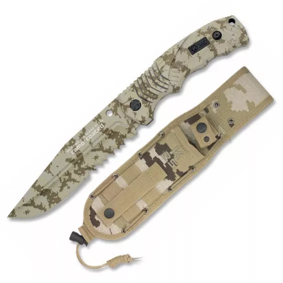 Cuchillo táctico RUI/K25 Camo con sierra