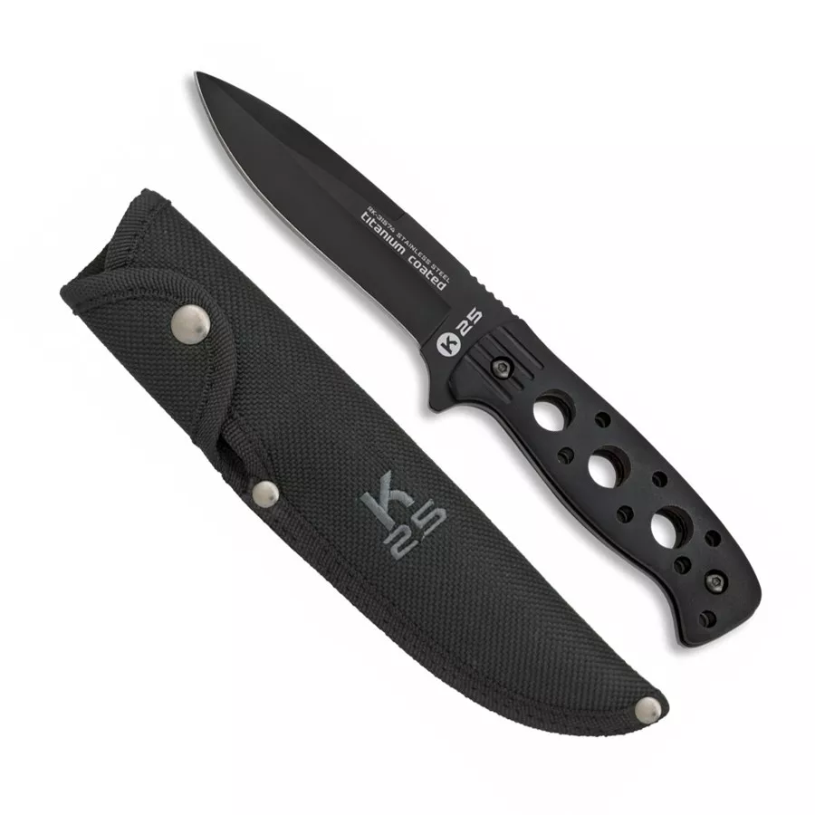 Cuchillo táctico en acero recubierto de titanio (24 cm.)