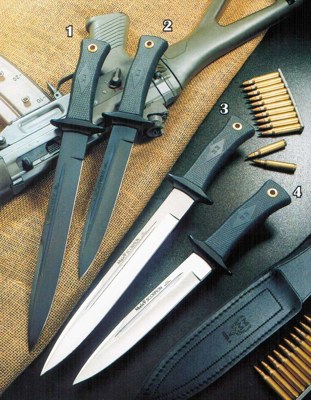 Cuchillo Scorpion puño de goma
