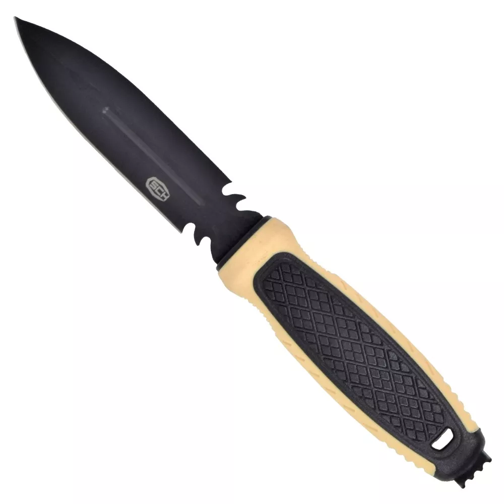 Cuchillo negro-marrón de submarinismo SCK (24 cm.)