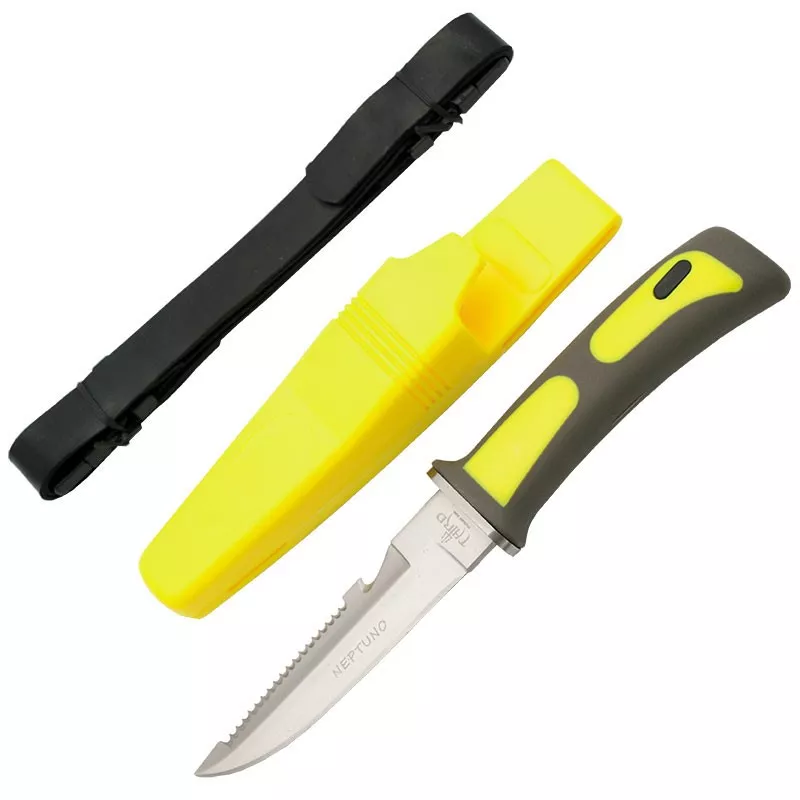 Cuchillo de buceo Neptuno, amarillo-negro