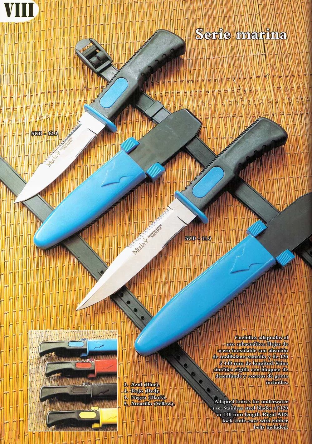 Cuchillos subacuáticos serie marina