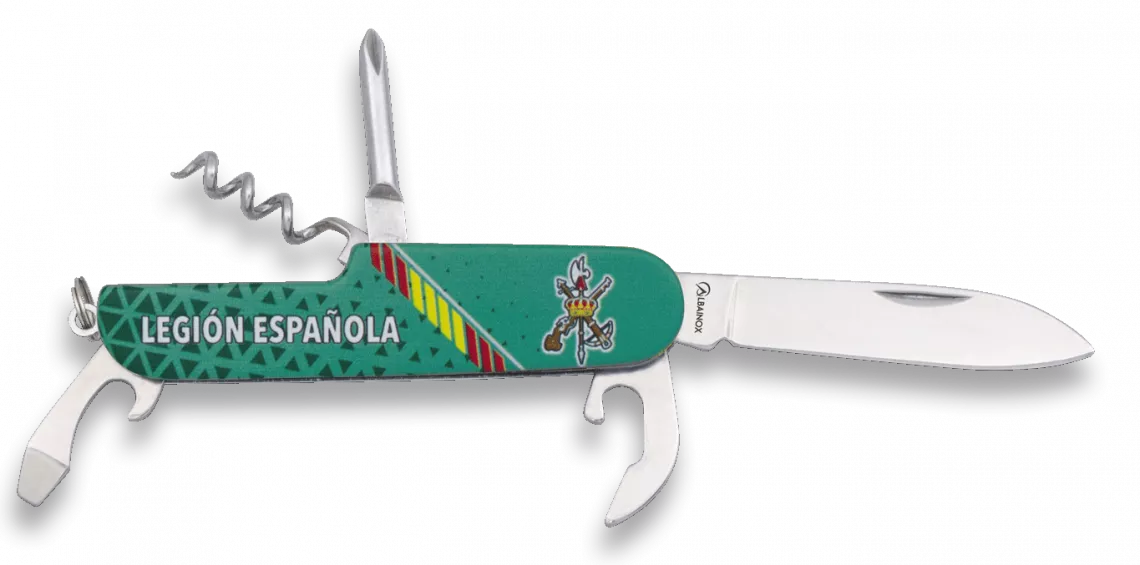 Navaja Albainox 6 usos 3D Legión Española