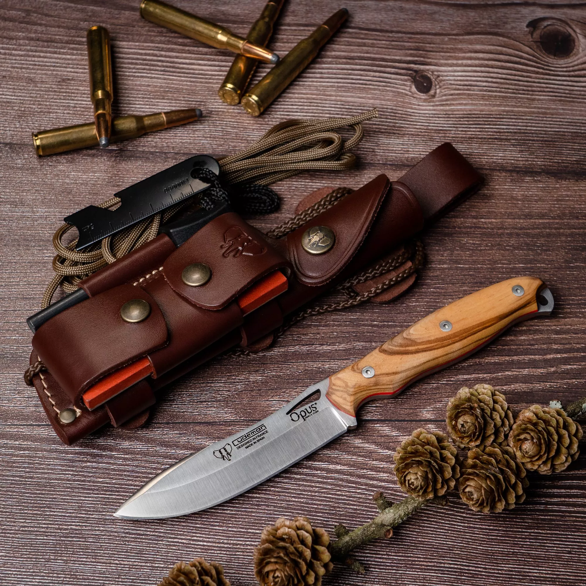 Cuchillo Cudeman Ness Wolf olivo, COMPLETO