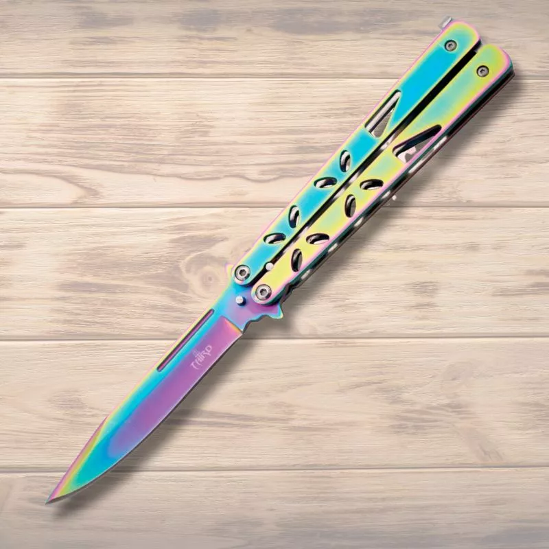 Navaja mariposa rainbow Third, hoja 11,5 cm.