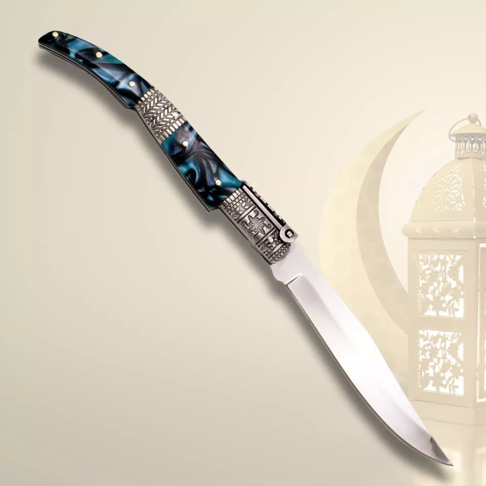 Navaja árabe de Carraca serie Seda Zafiro (24 cm.)