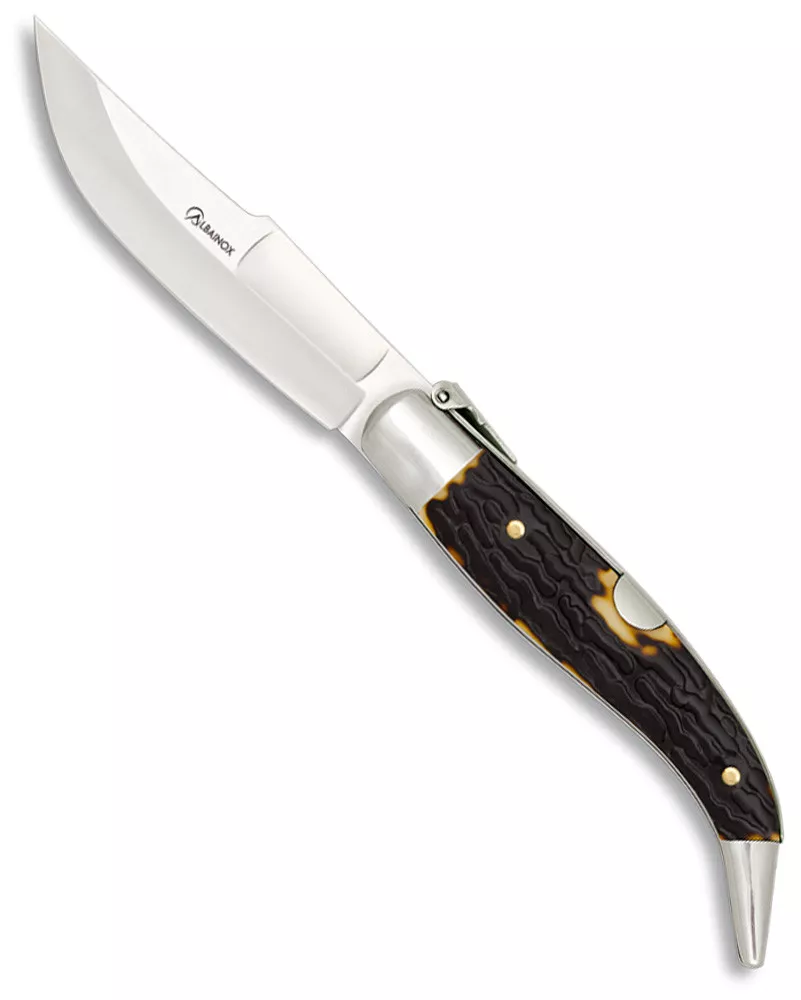 Navaja carraca Albainox modelo Teja imitación asta (6,50 cm.)