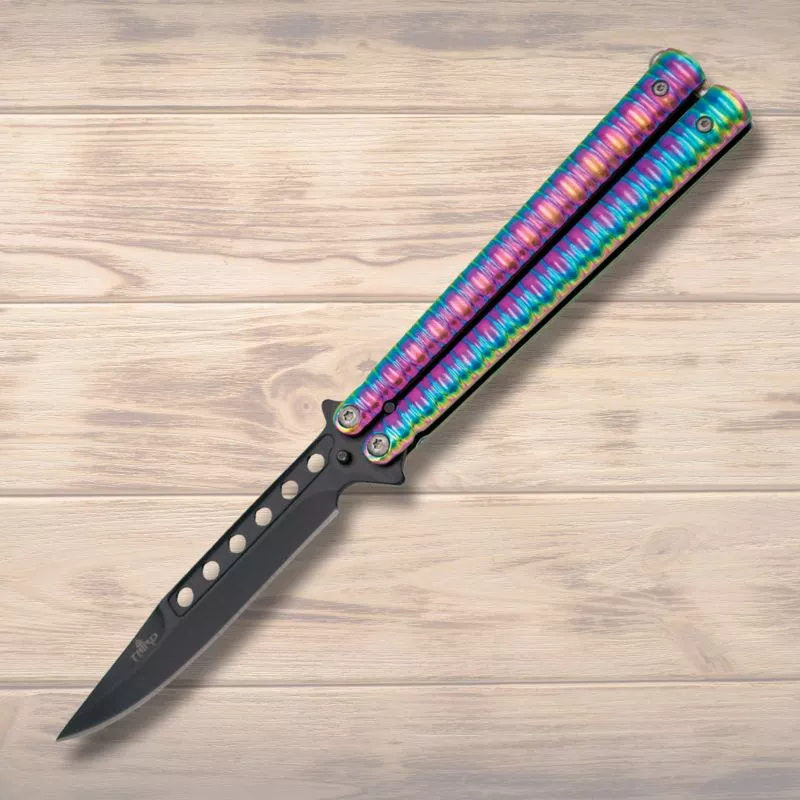 Navaja de abanico black Rainbow Third, hoja 11,5 cm.