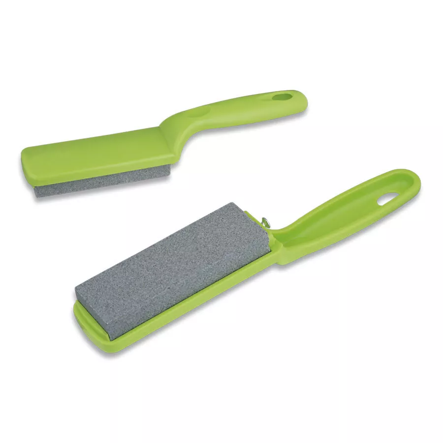 Piedra de afilar con mango ABS verde (22,2 cm.)