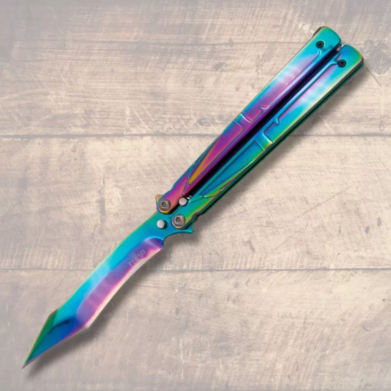 Navaja de abanico Third Rainbow, hoja acero 420 12,6 cm.