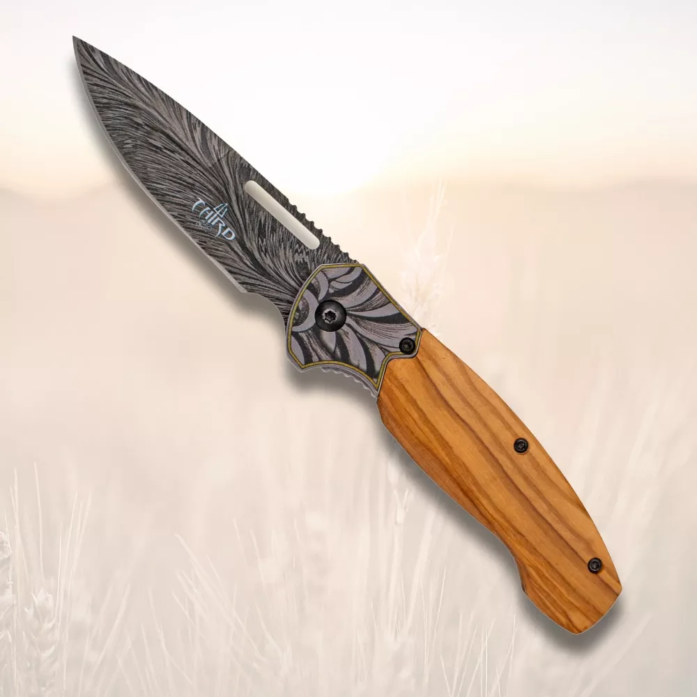 Navaja de campo diseño fantsía hojas (20 cm.)