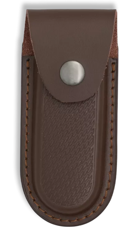 Funda rígida en piel marrón para navajas (13,5x6 cm.)