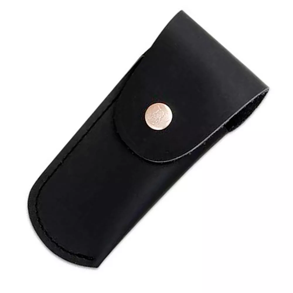Funda Cudeman en cuero negro para navajas (10 cm.)
