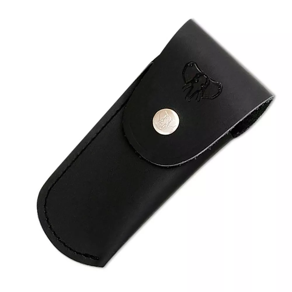 Funda Cudeman cuero negro para navajas (9 cm.)
