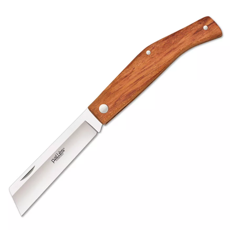 Navaja Pallés ABS modelo 2 madera, hoja carbono 9,7 cms.