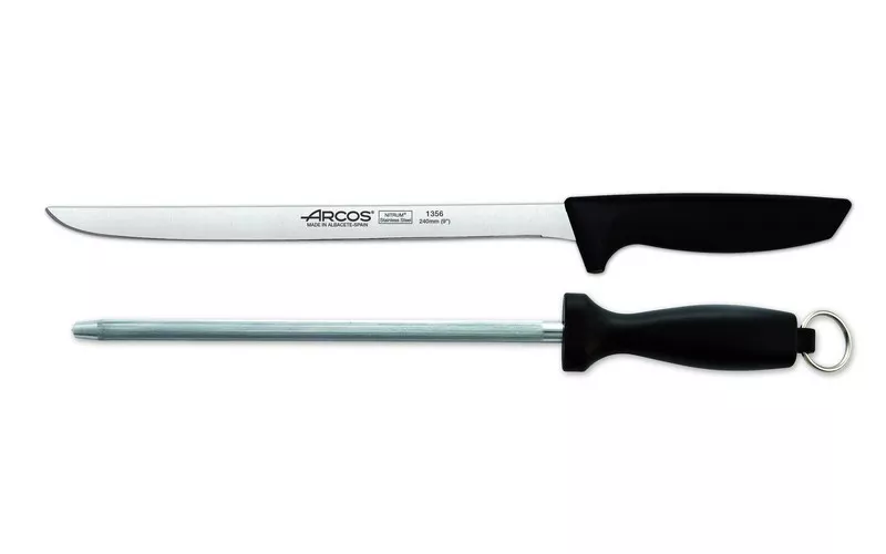 Set cuchillo jamonero + chaira