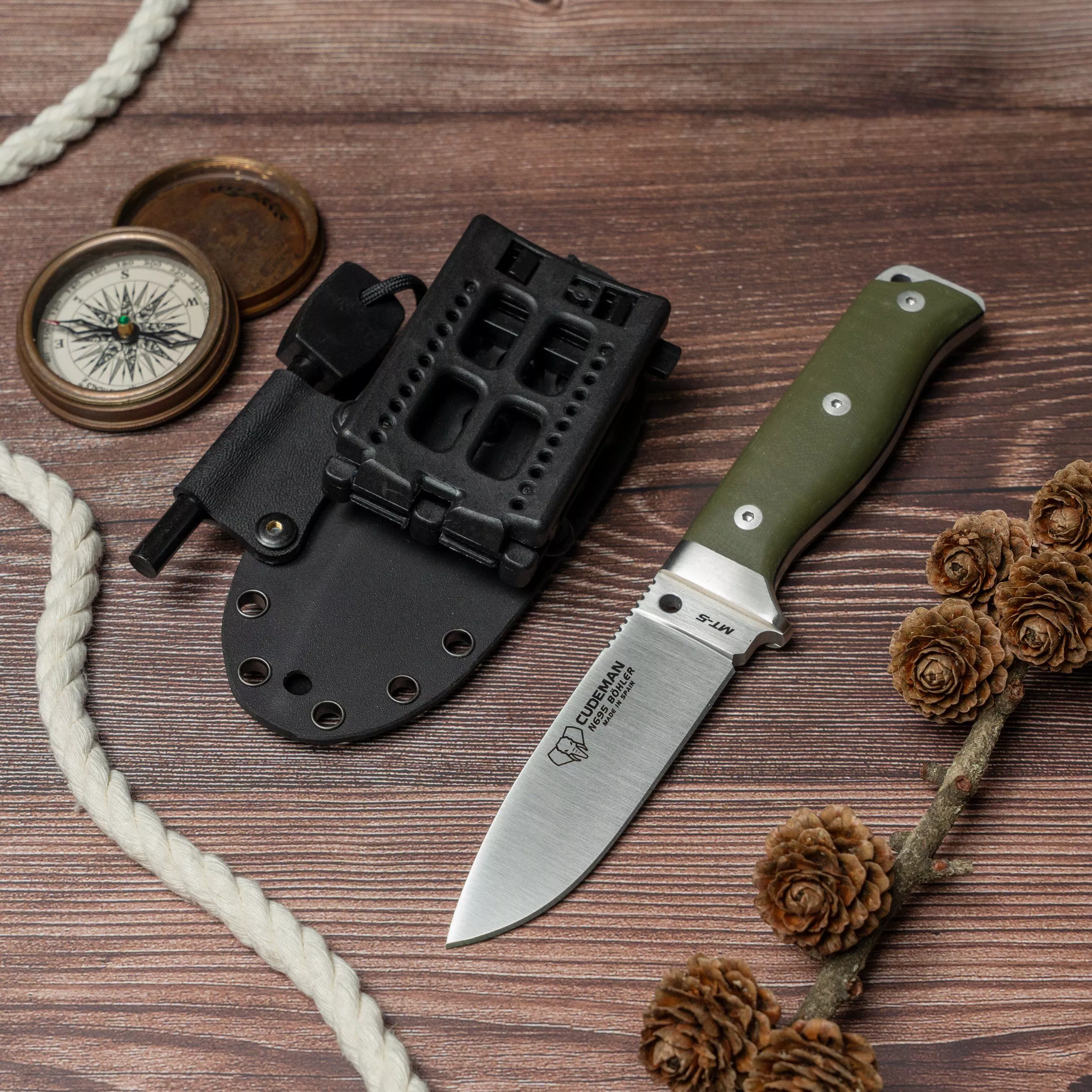 Cuchillo Cudeman MT-5 (120-GV-K) con funda Kydex