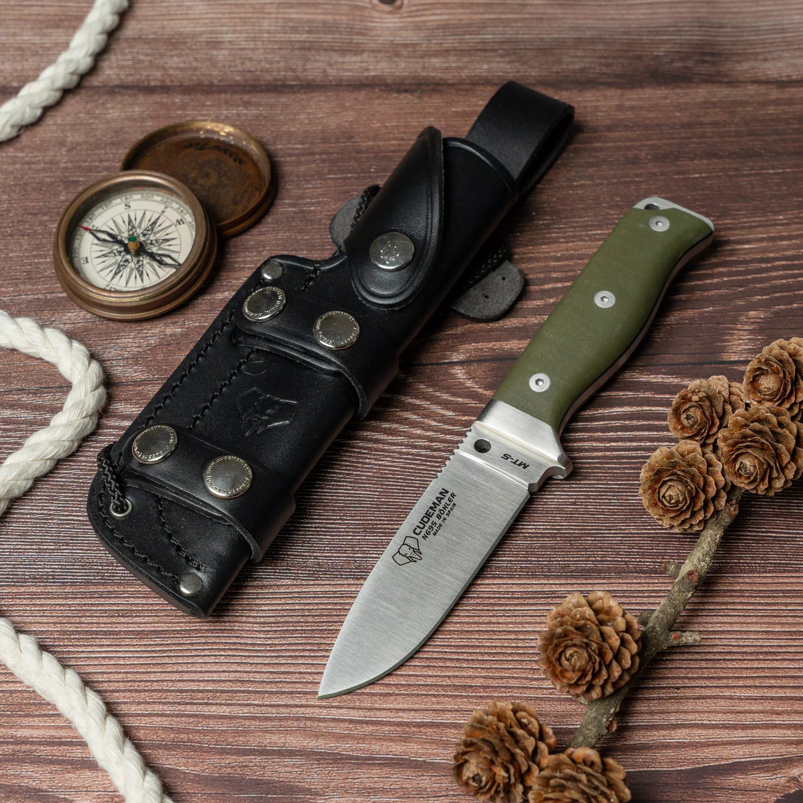 Cuchillo Cudeman MT-5 (120-GV) mango G10 Verde