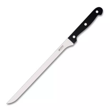 Cuchillo Jamonero empuñadura negra, hoja 25 cm